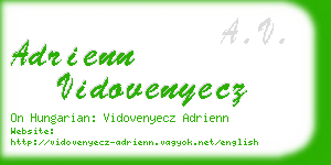 adrienn vidovenyecz business card